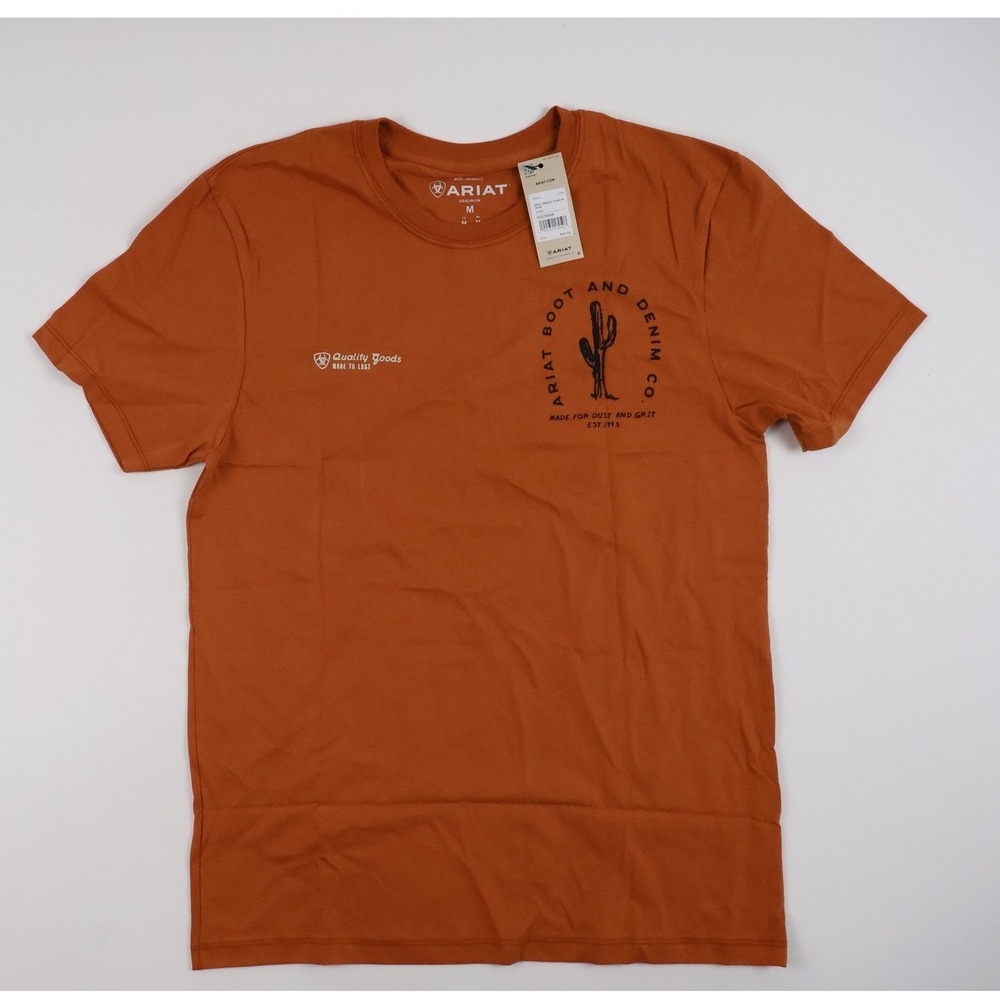 Ariat T-Shirt Tobacco Tough Graphic Adobe Orange Medium NWT